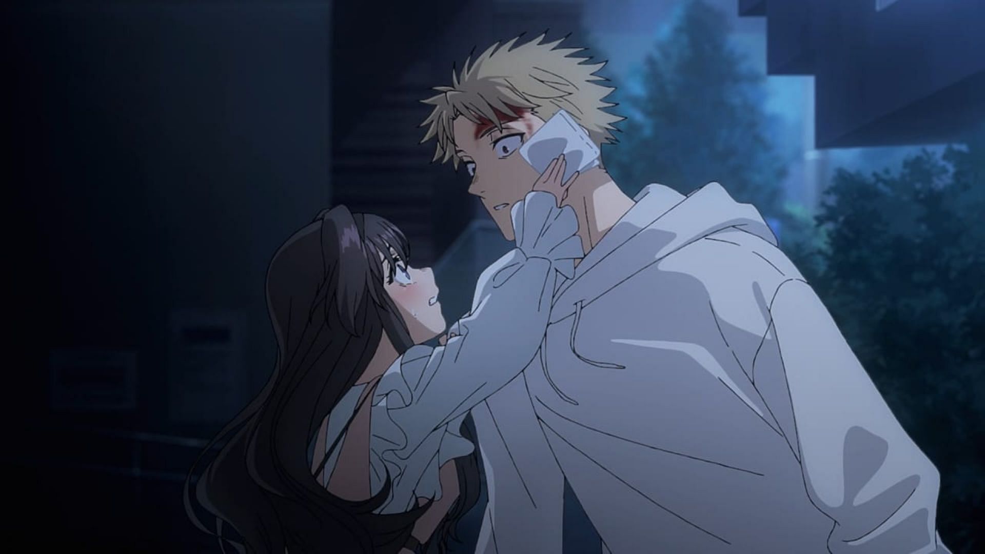 Rintaro and Kaoruko in The Fragrant Flower Blooms with Dignity episode 1 (Image via CloverWorks)